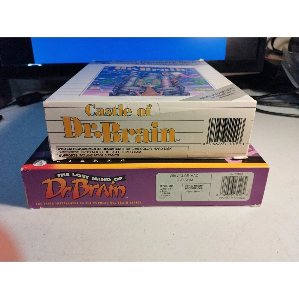 Sierra Castle of Dr Brain & Lost Mind Of Dr. Brain for Mac - Complete In Box